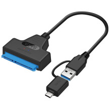 2 i 1 Till USB 3.0-Kabel Till Typ C Extern HåRddisk 22-Stifts Konverteradapter för 2,5 Tums HåRddisk/SSD
