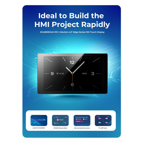 HMI Display NX4880E043-011C 4.3inch 480x800 Serial UART TFT IPS LCD Module Screen Capacitive Touch Panel CTP 1