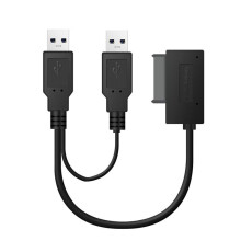 USB 2.0 um 6+7 13Pin Slimline Slim Cable com Fonte de AlimentaçãO Externa USB 2.0 para Laptop CD-ROM DVD-ROM ODD Adapter