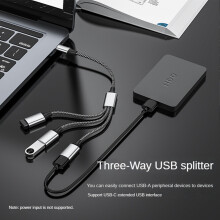 USB un USB 2.0 Tripla Porta USB HUB Cavo Adattatore OTG Hab Convertitore di Ricarica Dati USB Prolunga Splitter, da USB un 2 USB