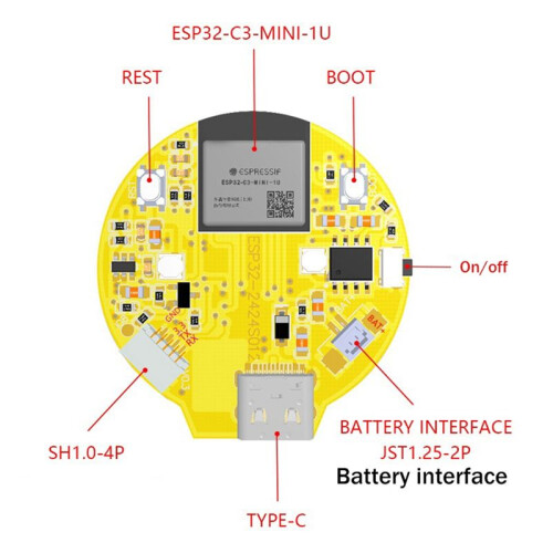 ESP32-C3 Development Board 1.28 Inch Round LCD Display Screen with Wifi  Module No Touch Panel 1
