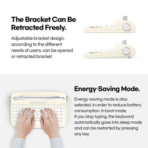 Wireless Keyboard Office Typewriter Mechanical Feel Tablet Universal Retro Round Keycap Notebook Keyboard,A 2