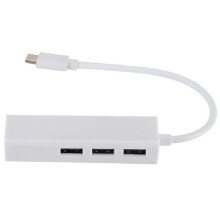 TYPEC TO USB2.0 100GbE Hub de Tarjeta de Red Lan Rj45 Adaptador de Red Ethernet 3 Puertos USB 2.0