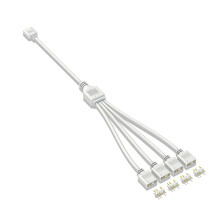 5V 3-Pin Extension Cable para Computer Motherboard 1 Point 4 Hub Cable Connection Extension ARGB Splitter, Branco