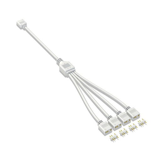 5V 3-Pin Extension Cable for Computer Motherboard 1 Point 4 Hub Cable Connection Extension ARGB Splitter, White