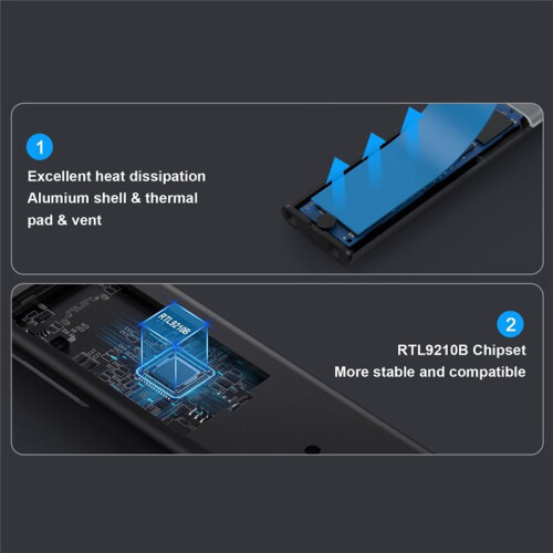 M2 SSD Case NGFF 5Gbps  Protocol M.2 to USB 3.1 Gen1 SSD Adapter for NGFF  SSD Disk Box M.2 SSD Case 2