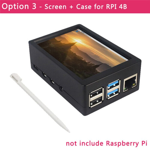 3.5 Inch TFT LCD Touch Screen 320X480 Resolution Abs Case+Touchpen for Raspberry Pi 4Th Generation 4B/4B+ 2