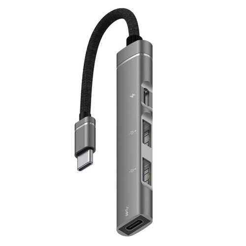 Pour Android Mobile TéLéPhone Ordinateur Tablette Portable PD Charge Hub Type-C USB C Extension Dock, Gris