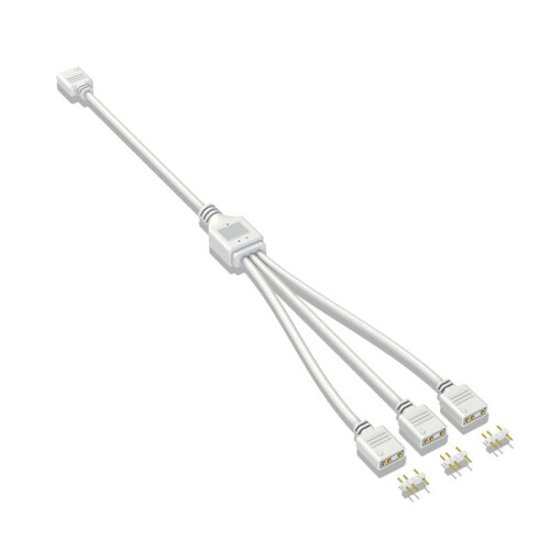 5V 3-Pin Extension Cable for Computer Motherboard 1 Point 3 Hub Cable Connection Extension ARGB Splitter, White