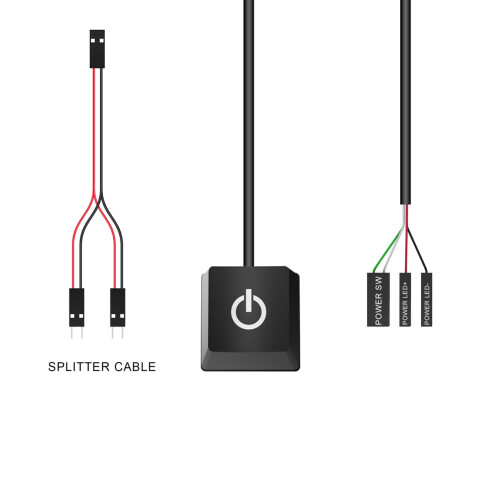 Portable /Off PC Power Button  Cable Desktop Computer Switches Extension Cord for Home 400Cm Green Light 2