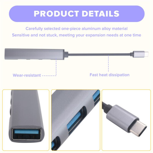 4  USB Hub Splitter Multi Hub Type C to USB 3.0 Adapter USB Several  Power Adapter 1