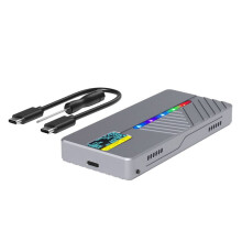 Display M.2 Solid State Mobile Hard Drive Box 10GB Dual Protocol NVMe/ Aluminum Alloy Shell