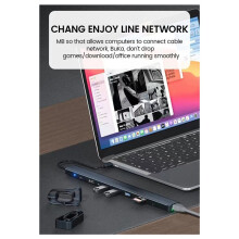 Hub USB C 10 en 1 Adaptador Divisor Multipuerto USB TYPE-C una EstacióN de Acoplamiento PD100W 3.0USB Soporte para Computadora PortáTil