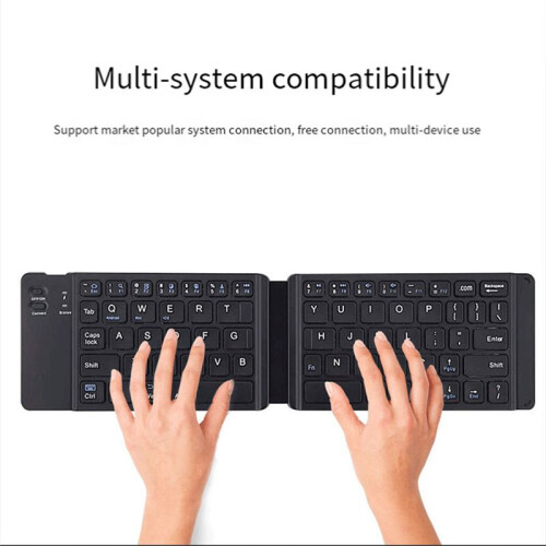 Dual Folding Wireless  Keyboard for  Cell Phone Tablet Computer  Mute Multi-Function Keyboard, B 2