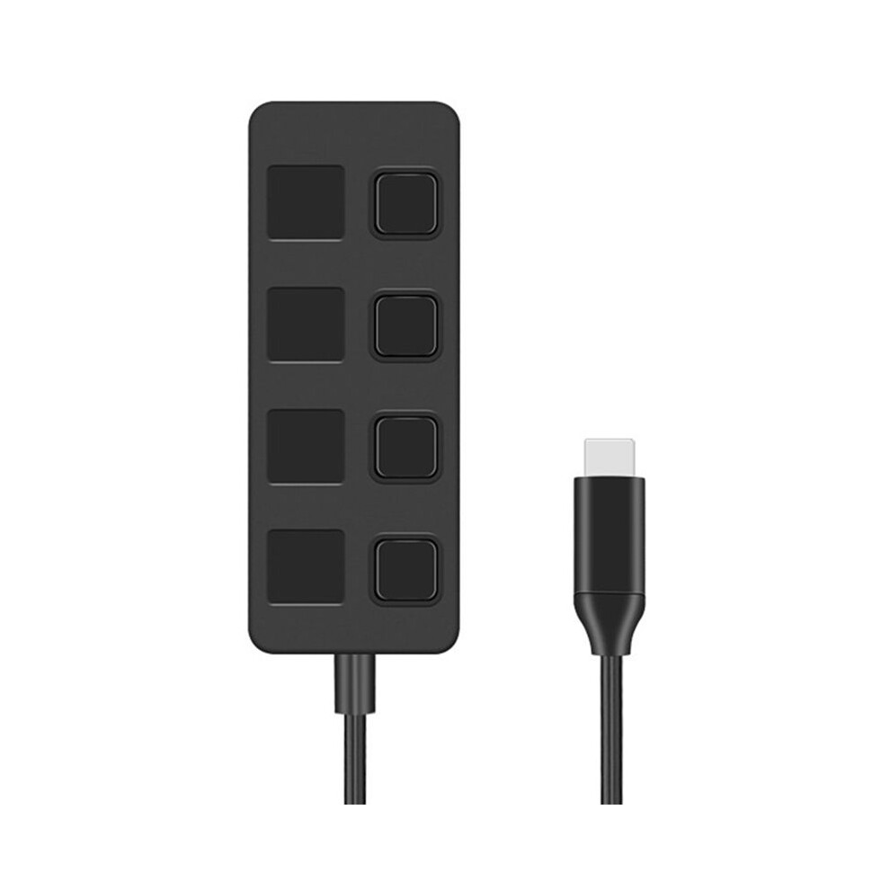 4-Port Button Usb3.0 Hub Usb Splitter1 To 4 Hub Type-C Extender For Laptop Computer Accessoriess,A 6032000445691