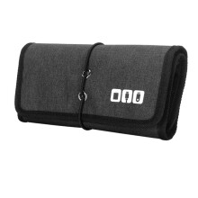 Electronic Organizer Cord Pouch, Travel Cable Charger Bag Organizer Carrying Case for Power Bank USB Cables-Black