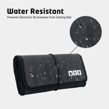 Electronic Organizer Cord Pouch, Travel Cable Charger Bag Organizer Carrying Case for Power Bank USB Cables-Black