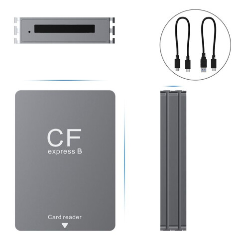 CFexpress Type B Card Reader USB3.2 Gen2 10Gbps CFexpress Reader Memory Card Adapter with USB C to USB C/A Cable 2
