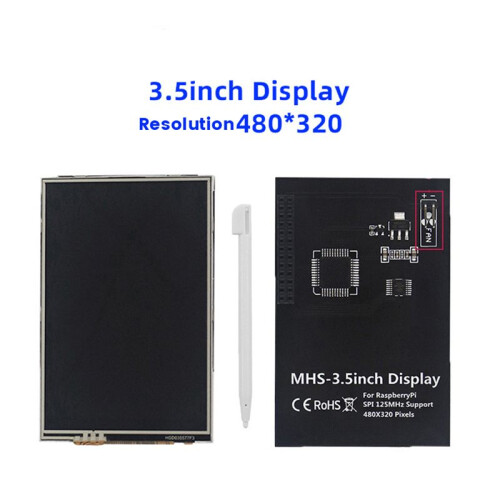 3.5 Inch RPI Display Touchscreen 480X320 for Raspberry Pi 5 5B 60 Frame TFT LCD Module Screen Display with Touchpen 2