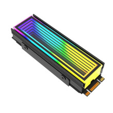 M.2 ARGB Computerradiator 2280 SSD M2 Radiator PC RGB M.2 Nvme Koeler Heatsink Endless Abyss Effect, Zwart