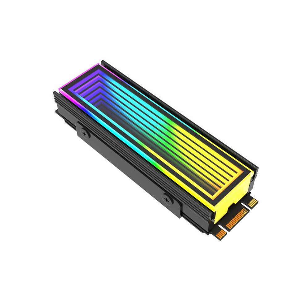M.2 Argb Computer Radiator 2280 Ssd M2 Radiator Pc Rgb M.2 Nvme Cooler Heatsink Endless Abyss Effect, Black 6133266924934