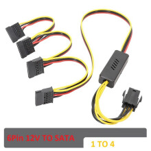 Card 6PIN to Hard Drive Power Supply Cable 12V to Hard Drive Cable Step-Down Voltage Stabilization