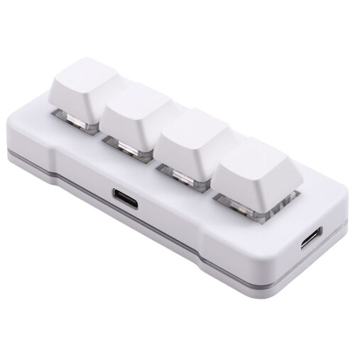 MK424U 4-Key  Customized Keyboard with Mechanical   USB Connection for Office Game Multimedia White
