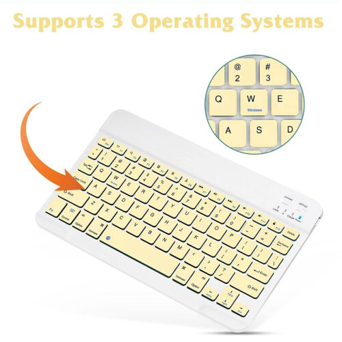 10 Inch Rechargeable  Keyboard Ultra-Thin Portable  Keyboard for , IOS, Android, Windows Devices C 2