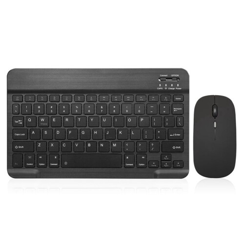 10-Inch  Keyboard with Battery-Powered Mouse Ultra-Thin Wireless Mouse and Keyboard Set for Android Windows A