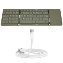 BO89T Draadloos Opvouwbaar Toetsenbord met Trackpad Oplaadbaar Drievoudig Toetsenbord voor IOS en Windows
