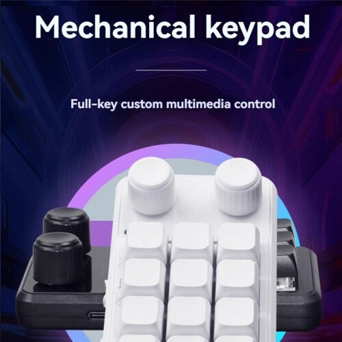 Programming Macro Custom Wired Keyboard RGB 12 Key Copy Paste Button  Gaming Keypad Hotswap Macropad Yellow+Black 1