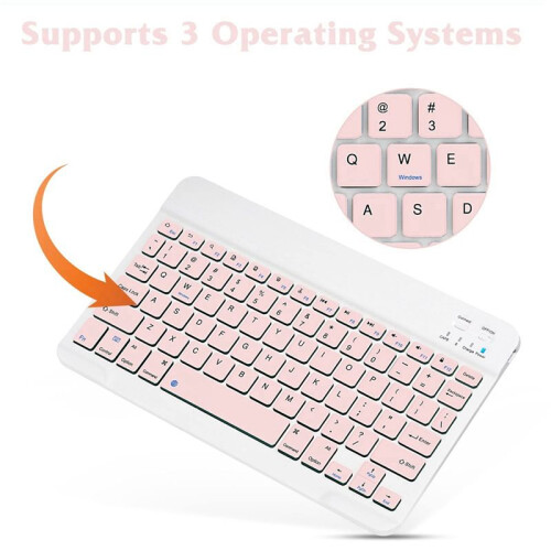 10 Inch Rechargeable  Keyboard Ultra-Thin Portable  Keyboard for , IOS, Android, Windows Devices B 2
