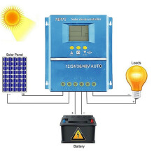 Controlador de Carga Solar MPPT de 80A 12V 24V 36V 48V System de BateríA AutomáTico, Regulador de Panel Solar Fotovoltaico