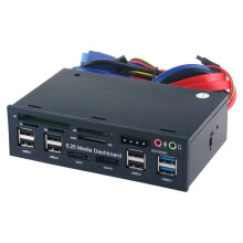 5,25 Zoll Media Dashboard mit USB 2.0/3.0 E- Multi-Kartenleser für Desktops
