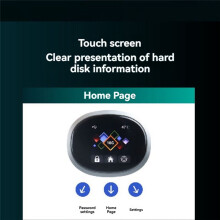 ITGZ 1TB External SSD 10Gbps Portable Solid State Drive Type-C PSSD Password Protection Hard Drive with Visual Touch Screen