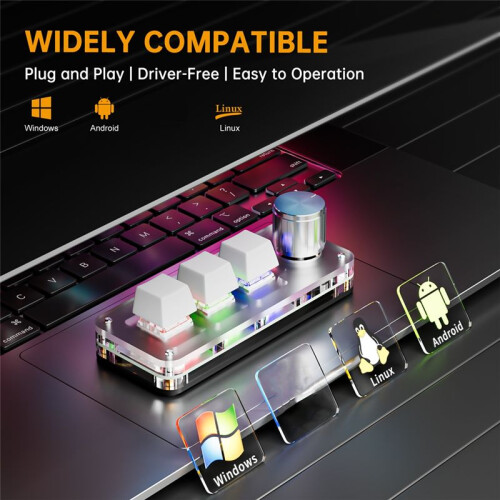 3 Keys 1 Knob 2.4G Macro Keyboard  Gaming Custom Programming Wireless  Wired Mechanical Keypads 2