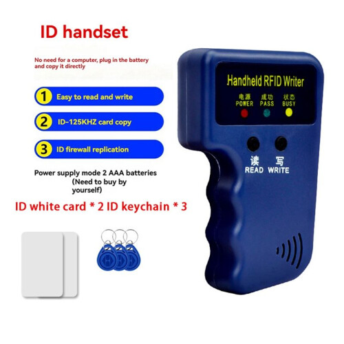125Khz RFID Card Reader+3 Keyfobs+2 Cards Kit Copier Writer Duplicator Programmer ID Card Copy EM4305 T5577 1