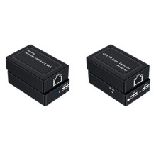 100M 2 USB 2.0 Extender Via RJ45 Cat5e Cat6 Ethernet Network Cable for Webcam Camera Mouse Printer EU PLUG