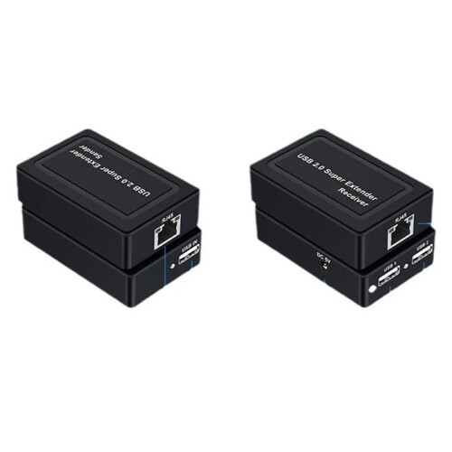 100M 2  USB 2.0 Extender Via RJ45 Cat5e Cat6 Ethernet Network Cable for Webcam Camera Mouse Printer EU PLUG