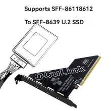 PCIe 4.0 X16 Naar 4-Poorts Oculink SFF-8611&8612 Adapterkaart Ondersteunt SFF-8611&8612 Naar SFF-8639 U.2 SSD-Adapterkaart