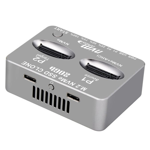 Dual-Bay External Hard Disk Box Gen2X 20Gbps M.2 SSD Enclosure M/B M Key Solid Disk Case M.2 M.3 NVME PCI-E