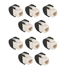 10 Stuks RJ45-Poort CAT6A T568B Enkelgats Ethernet LAN-Hub, Anti-Stofkap, Plugdop, Blokkeringsbeschermer