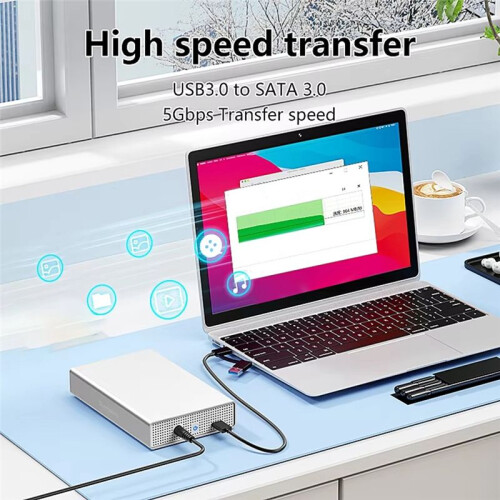 Blueendless Sas Hard Drive Enclosure USB C para 2,5/3,5 Polegadas SAS/ Suporte Máx. 20 GB Disco Externo Hdd Case Plug EUA 2