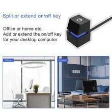 Computer Desktop  Colorful LED PC Motherboard External Start Power /Off Button Extension Cable for Office A