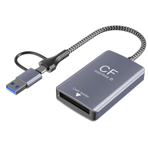 2 in 1 CF Express Type B Card Reader CF Express Card Reader Type B Adapter USB 3.2 10Gbps Portable CF Express Reader 1