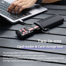 Desiontal DK10pro High-Speed Card Reader USB 3.1 Type-C /TF/SIM Card Carrying Case for Cameras, Smartphones,Drones
