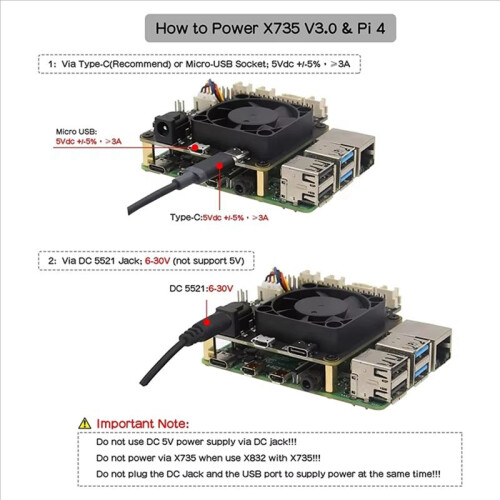 X825 V2.0 2.5 Polegadas  HDD/SSD Placa de Expansão de Armazenamento + X735 V3.0 Placa de Gerenciamento de Energia para Raspberry Pi 4B 1