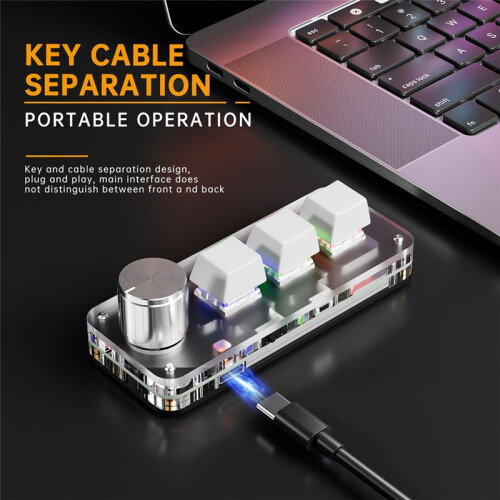 3 Keys 1 Knob 2.4G Macro Keyboard  Gaming Custom Programming Wireless  Wired Mechanical Keypads