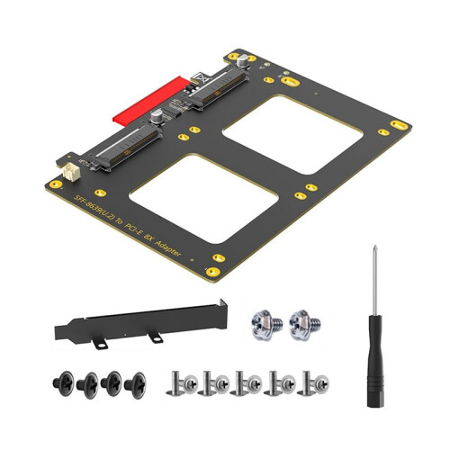 L'Adattatore Doppio U.2 A PCIe 4.0 X8 Riser U.2 SFF-8639 Supporta 2 SSD U.2 Compatibili con Win8/10/11 Linux