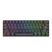 Mechanical Keyboard 61 Keys Mixed Light Hot Swap Keyboard Office Accessories Gaming Keyboard Black Cyan Axis